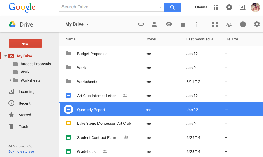 Google Drive Interface