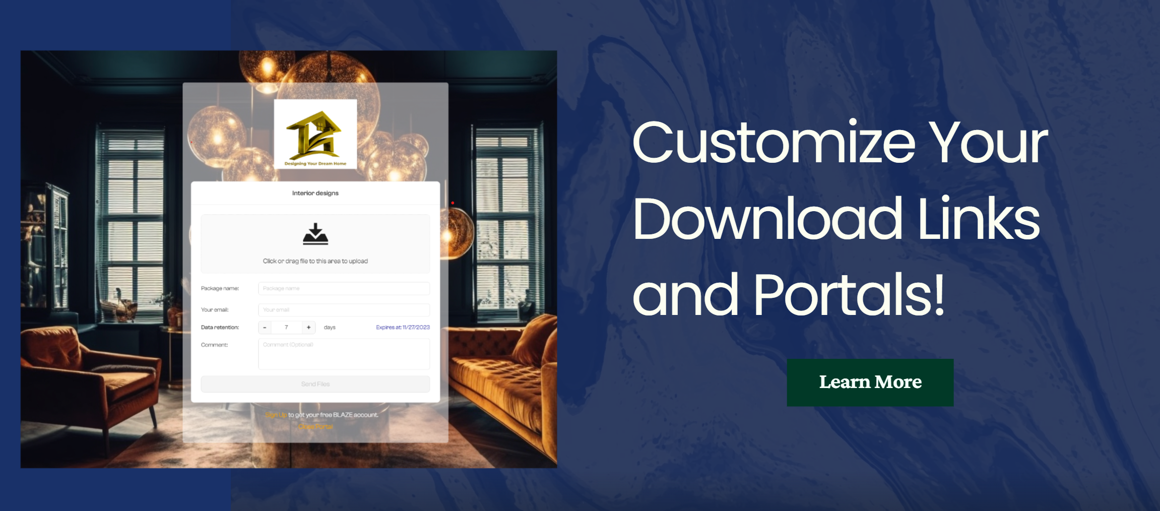 Customize your Download Links and Upload Portal