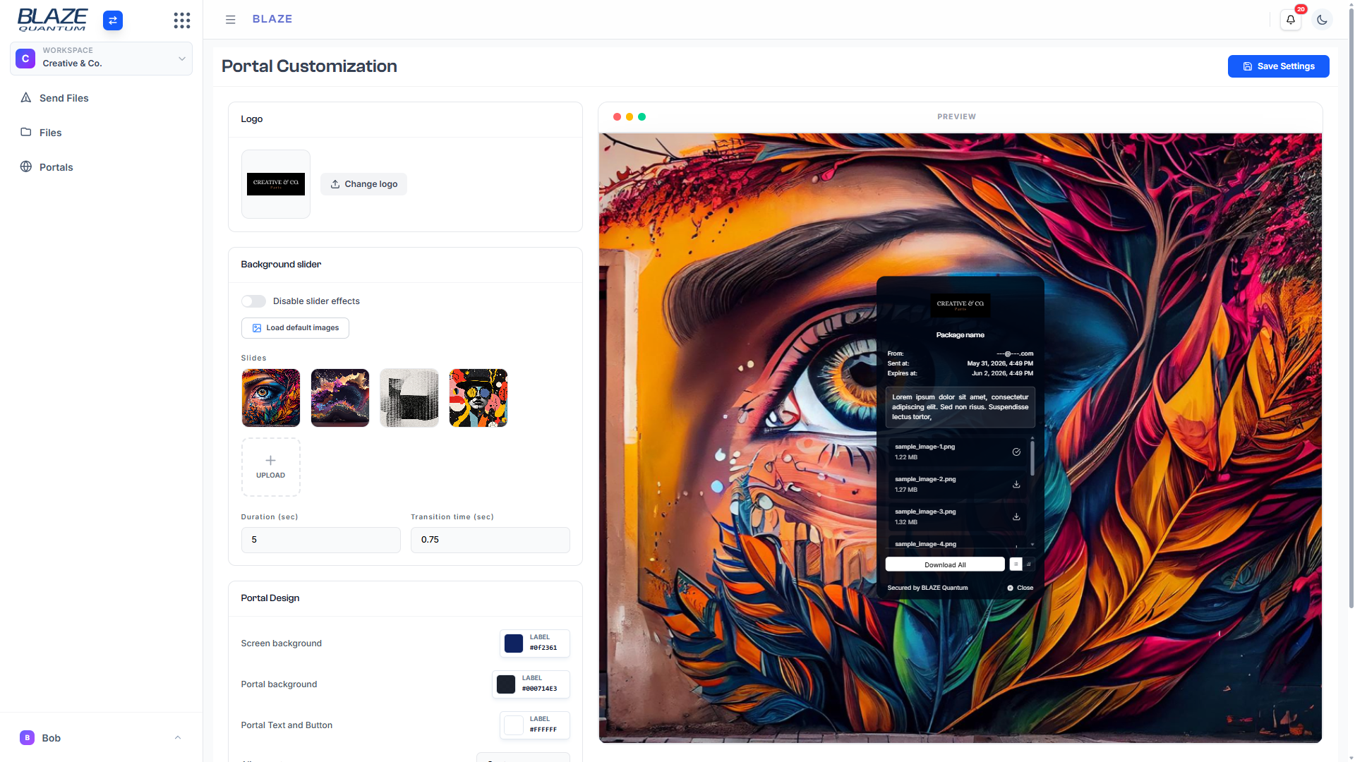 BLAZE Quantum — Custom portal