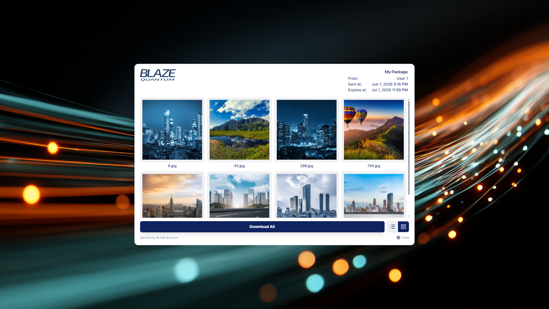 BLAZE Quantum — Share files