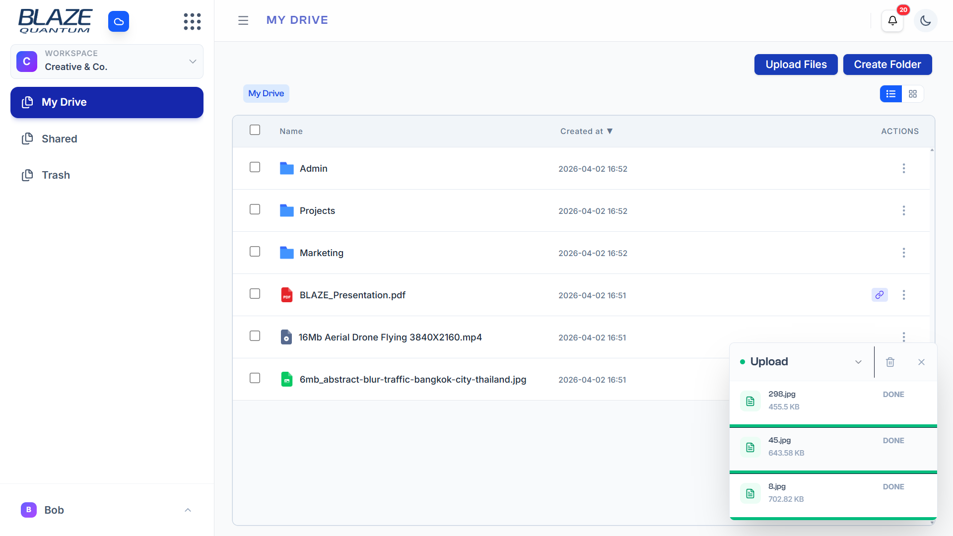 BLAZE Quantum — Secure storage