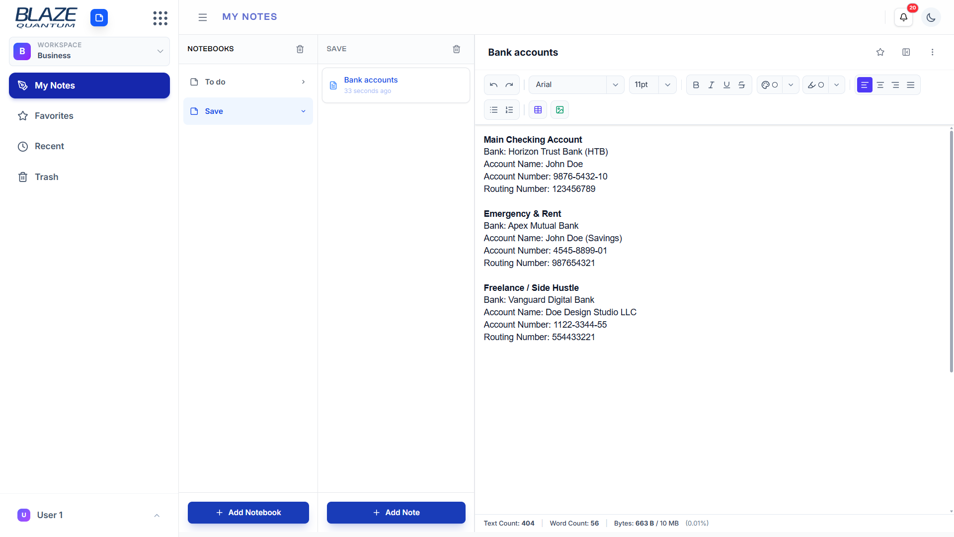 BLAZE Note — encrypted notes and cloud memos